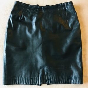 Donna Karan Black Leather Skirt